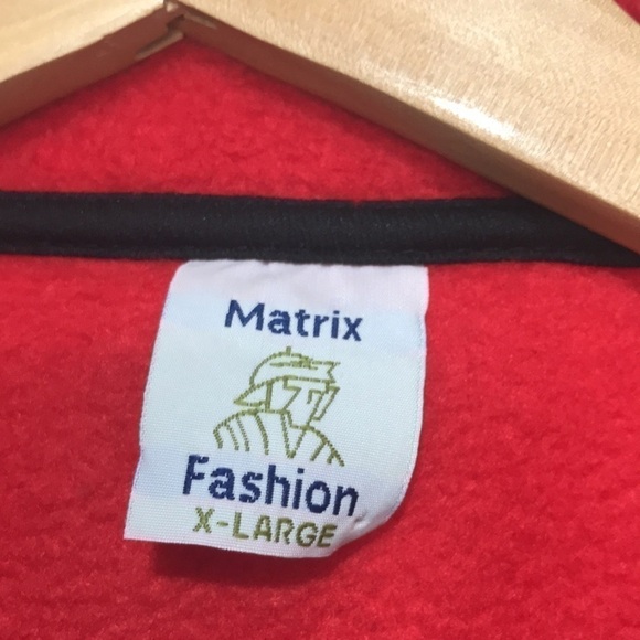 VINTAGE Matrix fashion red fleece sweater vest XL - Picture 7 of 8